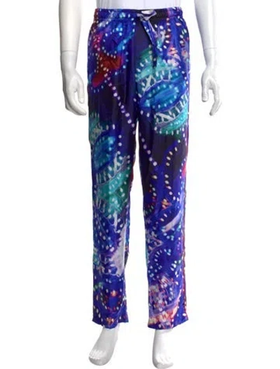 Pre-owned Dolce & Gabbana Silk Pants W/ Tags In Blue