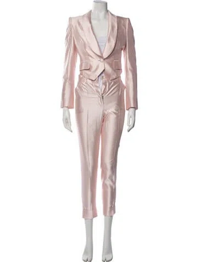 Pre-owned Dolce & Gabbana Silk Pantsuit In Pink