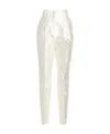 Dolce & Gabbana Silk Paperbag-waist Trousers In White