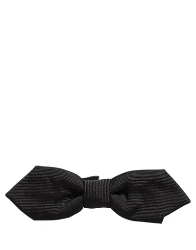 Dolce & Gabbana Silk Papillon Bow Tie In Black