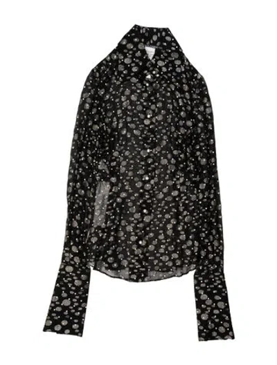 Pre-owned Dolce & Gabbana Silk Patterned Blouse In Black
