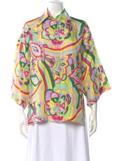 Pre-owned Dolce & Gabbana Silk Patterned Blouse In Multi