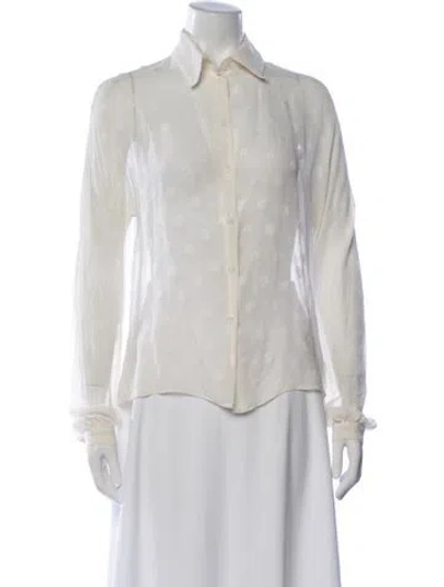 Pre-owned Dolce & Gabbana Silk Patterned Blouse In Neutrals
