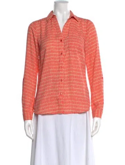 Pre-owned Dolce & Gabbana Silk Patterned Blouse In Orange