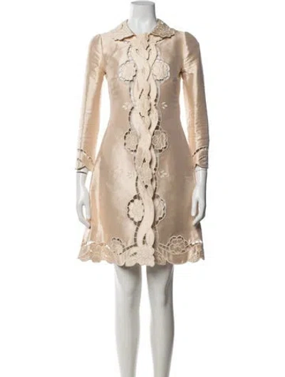 Pre-owned Dolce & Gabbana Silk Patterned Coat In Neutrals