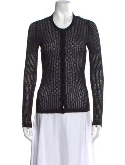 Pre-owned Dolce & Gabbana Silk Patterned Sweater In Black