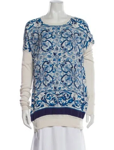 Pre-owned Dolce & Gabbana Silk Patterned Sweatshirt In Neutral