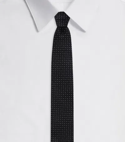 Dolce & Gabbana Patterned-jacquard Silk Tie In Blue