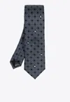 Dolce & Gabbana Silk Patterned Tie In Navy
