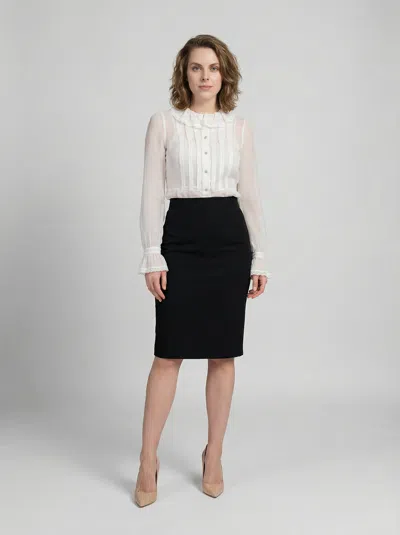 Dolce & Gabbana Silk Pleated Blouse In White