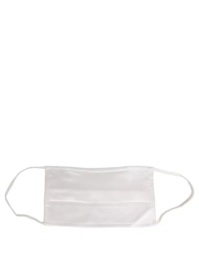 Dolce & Gabbana Silk Pleated Face Mask In White