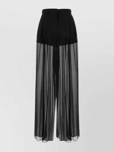 Dolce & Gabbana Silk Pleated Wide-leg Trousers In Black
