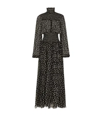 DOLCE & GABBANA SILK POLKA-DOT MAXI DRESS