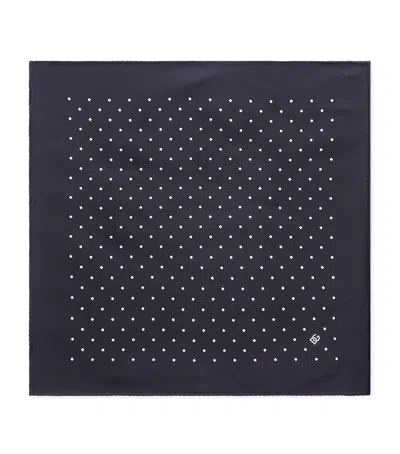 Dolce & Gabbana Silk Polka-dot Pocket Square In Black