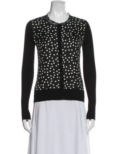 Pre-owned Dolce & Gabbana Silk Polka Dot Print Jacket In Black
