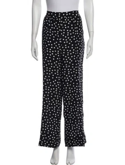 Pre-owned Dolce & Gabbana Silk Polka Dot Print Pajamas In Black