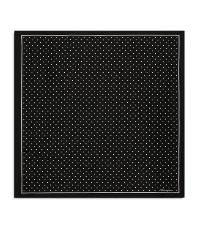 Dolce & Gabbana Silk Polka-dot Scarf In Gray