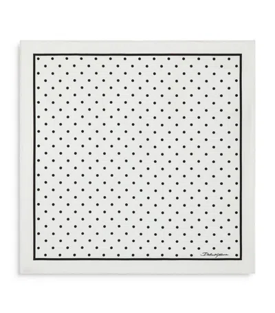 Dolce & Gabbana Polka-dot Silk Scarf In White