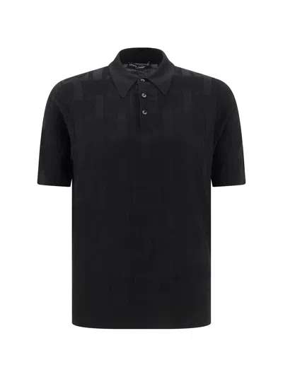Dolce & Gabbana Silk Polo Shirt In Blue