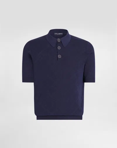 Dolce & Gabbana Silk Polo Shirt In Blue
