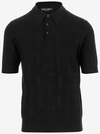 Dolce & Gabbana Silk Polo Shirt In Black