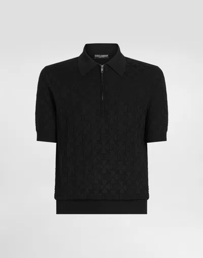 Dolce & Gabbana Silk Polo Shirt In Black