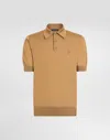 Dolce & Gabbana Logo-embroidered Polo Shirt In Beige