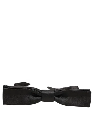 Dolce & Gabbana Silk Pre-tied Bow Tie In Black