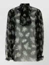 Dolce & Gabbana Printed Silk Blouse In Black