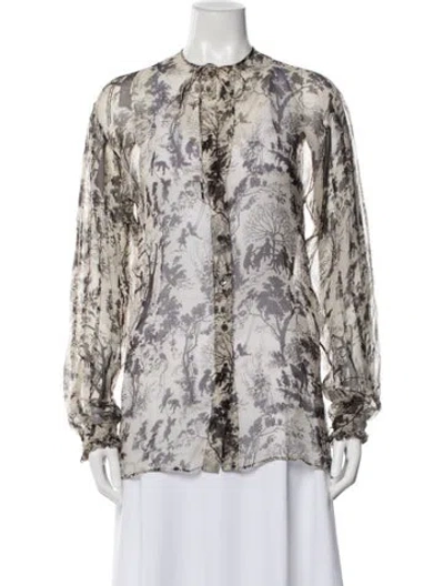 Pre-owned Dolce & Gabbana Silk Printed Blouse In Black