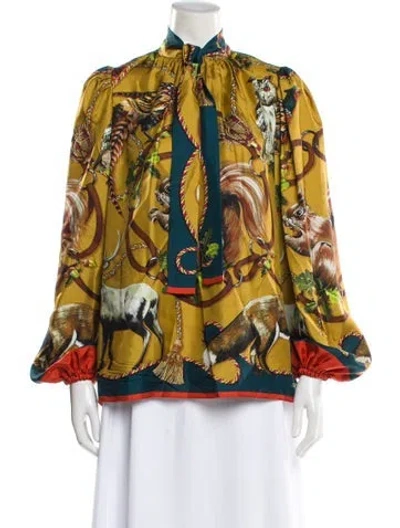 Pre-owned Dolce & Gabbana Silk Printed Blouse In Multi
