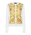 Dolce & Gabbana Silk Cardigan With Majolica Panel In Multi