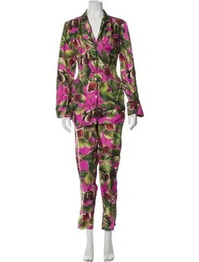 Pre-owned Dolce & Gabbana Silk Printed Pajamas In Multi