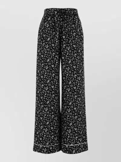Dolce & Gabbana Silk Printed Pyjama Trousers In Black