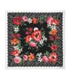 Dolce & Gabbana Floral Foulard Silk Scarf In Black