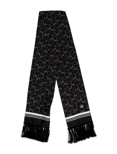 Pre-owned Dolce & Gabbana Silk Printed Scarf In Black