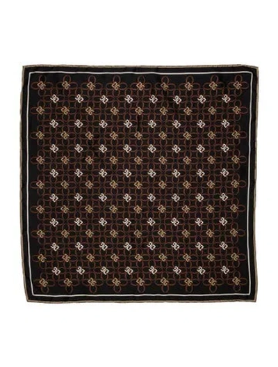Pre-owned Dolce & Gabbana Silk Printed Scarf In Black
