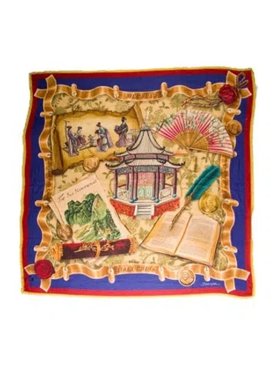 Pre-owned Dolce & Gabbana Silk Printed Scarf In Multi
