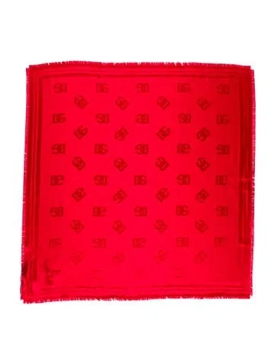 Pre-owned Dolce & Gabbana Silk Printed Scarf In Red