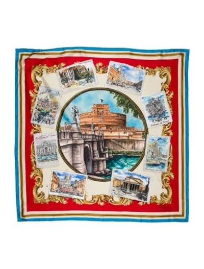 Pre-owned Dolce & Gabbana Silk Printed Shawl