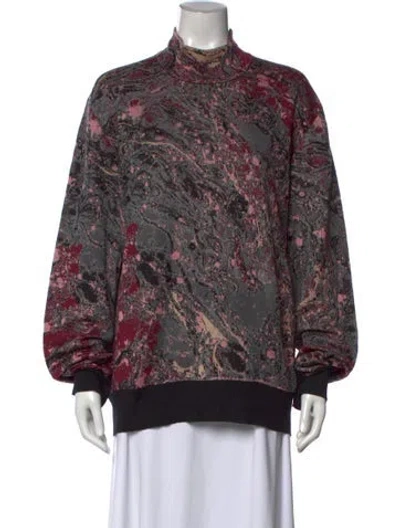 Pre-owned Dolce & Gabbana Silk Printed Sweater In Gray