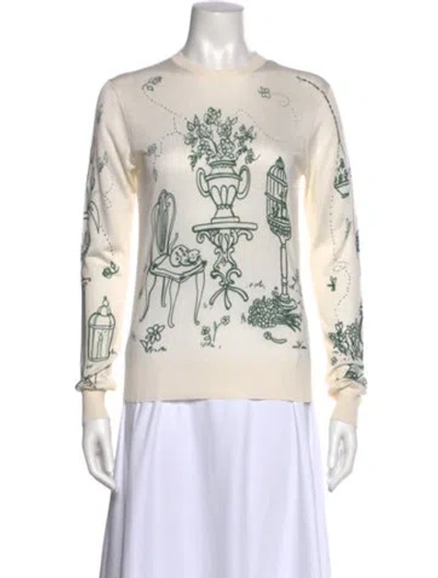 Pre-owned Dolce & Gabbana Silk Printed Sweater In Neutral