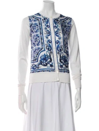 Pre-owned Dolce & Gabbana Silk Printed Sweater In Neutrals