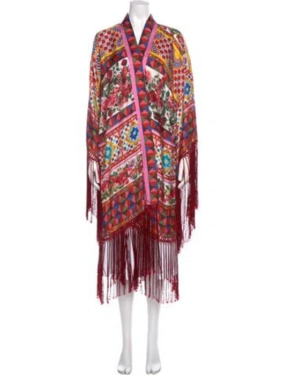 Pre-owned Dolce & Gabbana Silk Printed Sweater In Pink