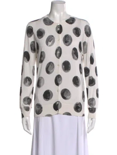 Pre-owned Dolce & Gabbana Silk Printed Sweater In White