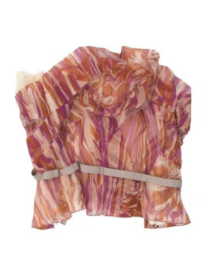Pre-owned Dolce & Gabbana Silk Printed Top In Pink