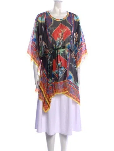 Pre-owned Dolce & Gabbana Silk Printed Tunic In Black