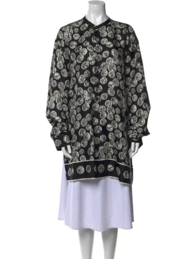 Pre-owned Dolce & Gabbana Silk Printed Tunic In Black