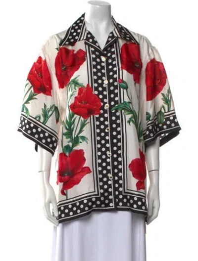 Pre-owned Dolce & Gabbana Silk Printed Tunic In Neutral