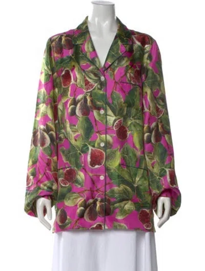 Pre-owned Dolce & Gabbana Silk Printed Tunic In Purple
